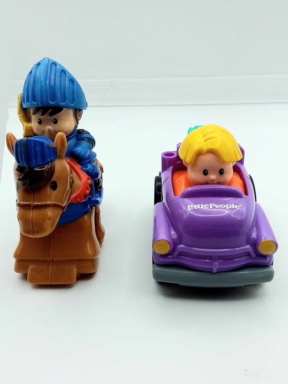 2 Little People Mike Knight Horse Galahad Fisher Price Klip Klop Wheelies Eddie